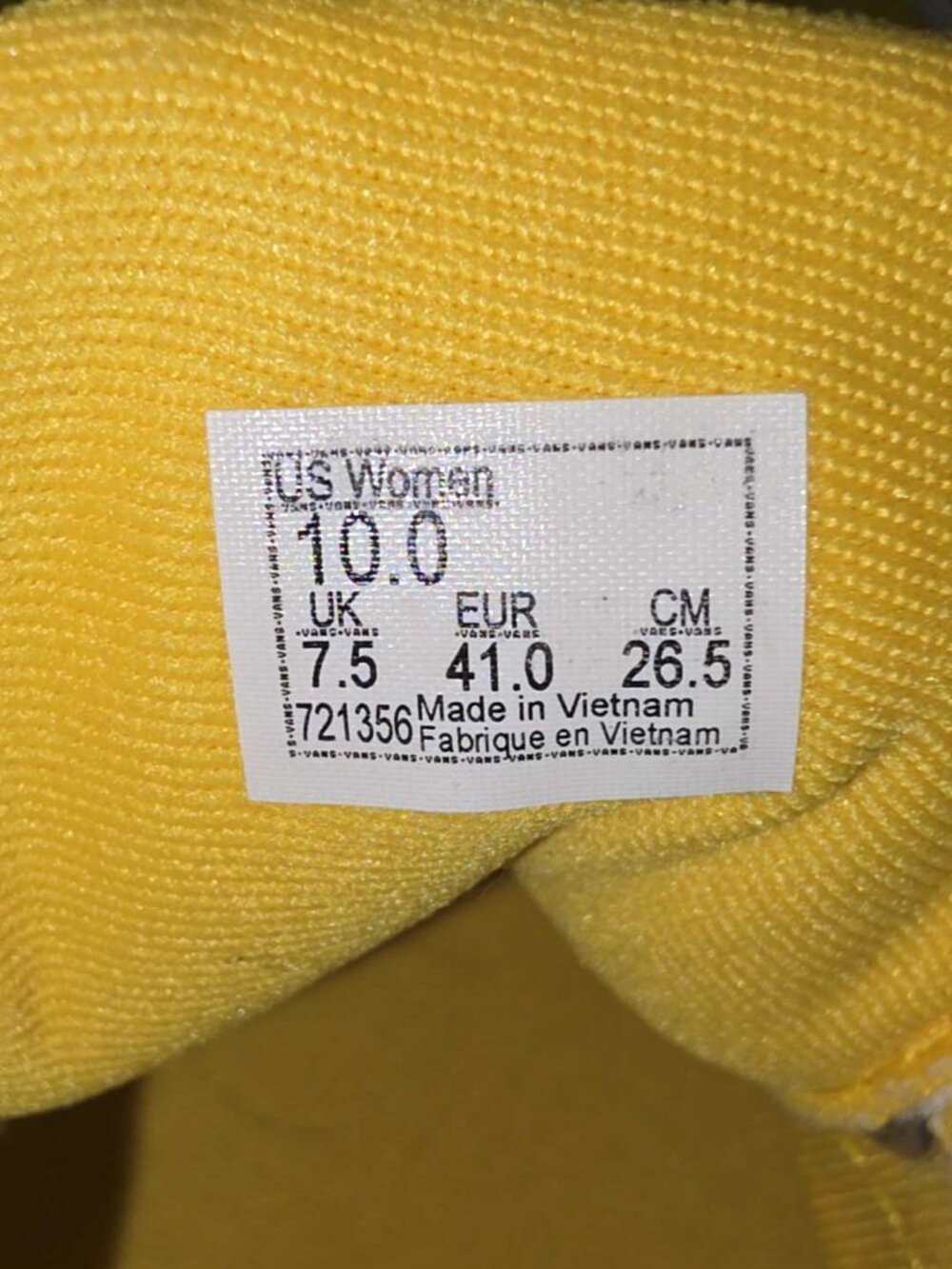 Vans Authentic Yellow/White Floral Canvas Sneakers Womens Size 10 Like New - Picture 11 of 16